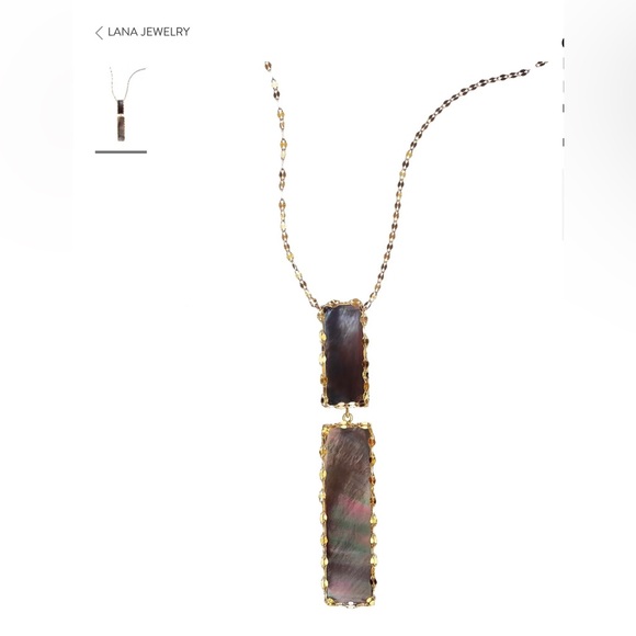 Lana "MYSTIQ DOUBLE BAR" black mother of Pearl necklace - Picture 1 of 10